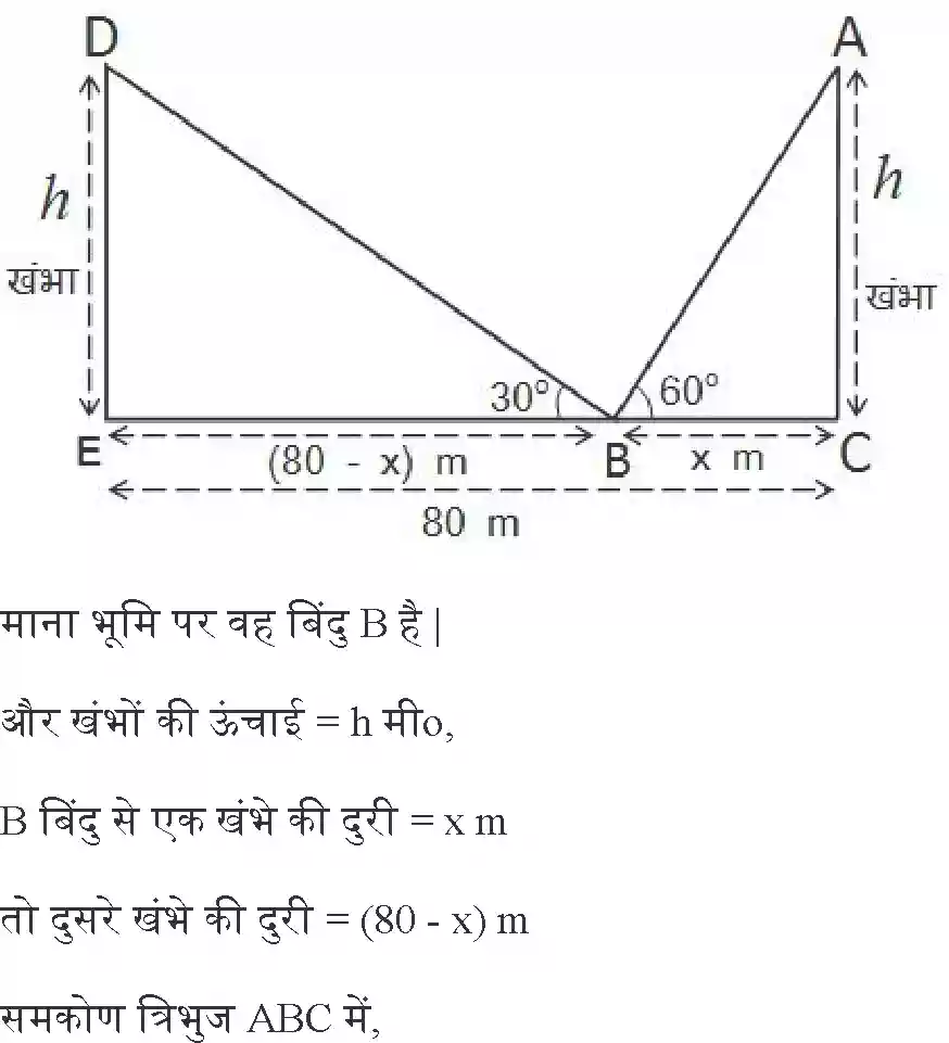 UP Board Solution 10 Maths 9. त्रिकोणमिति के कुछ अनुप्रयोग Image 16