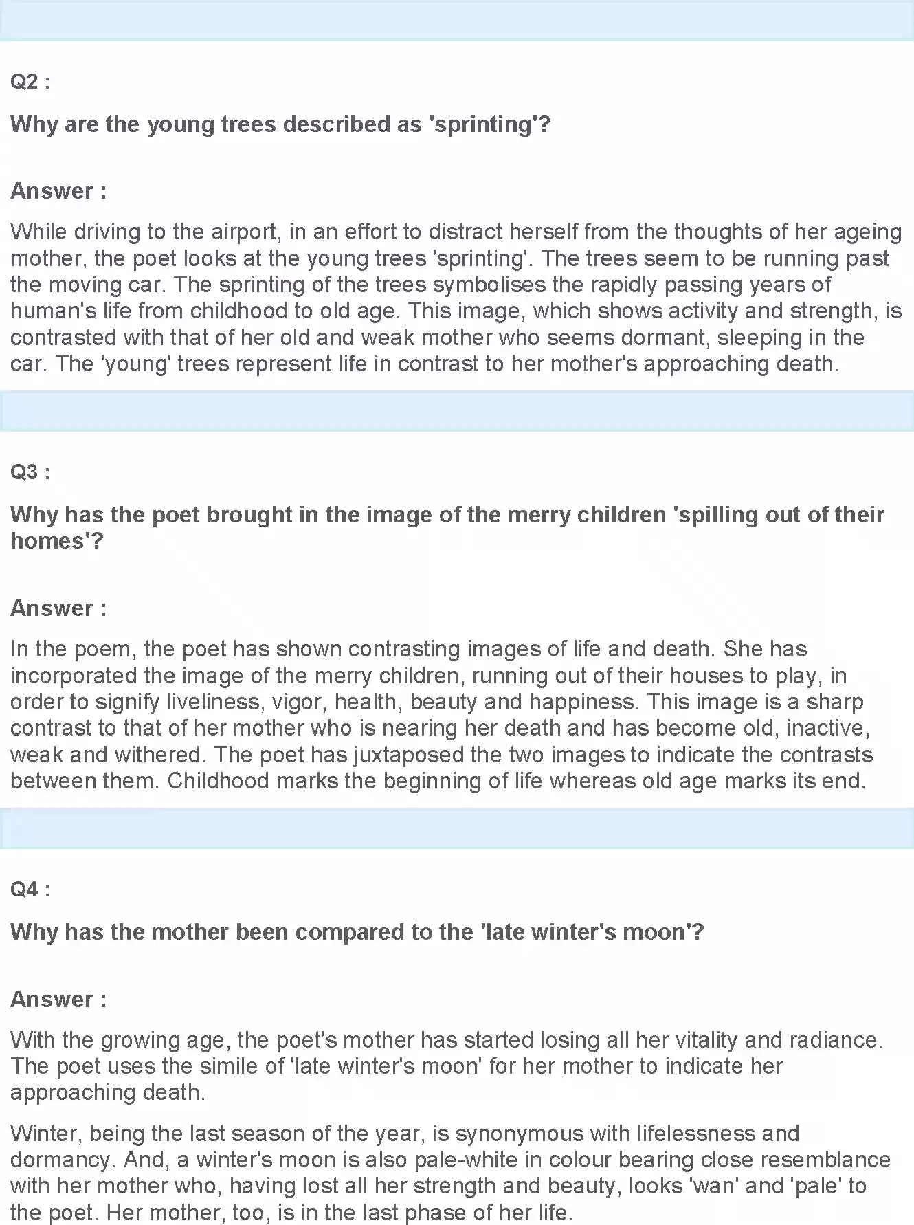 UP Board Solution 12 English 7. My Mother at Sixty-Six Image 2