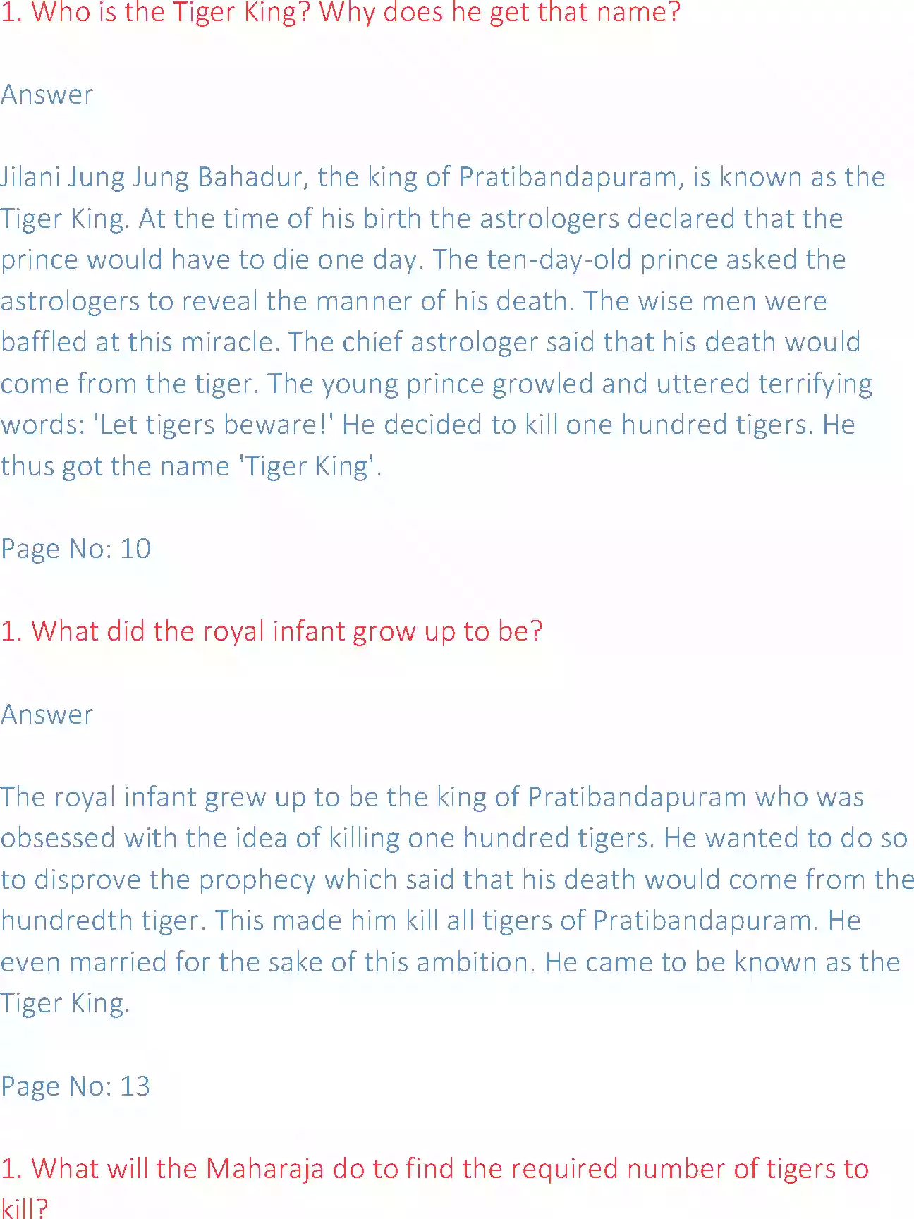 UP Board Solution 12 English 2. The Tiger King Image 2