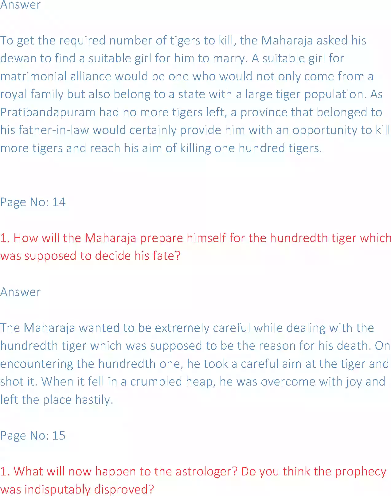UP Board Solution 12 English 2. The Tiger King Image 3