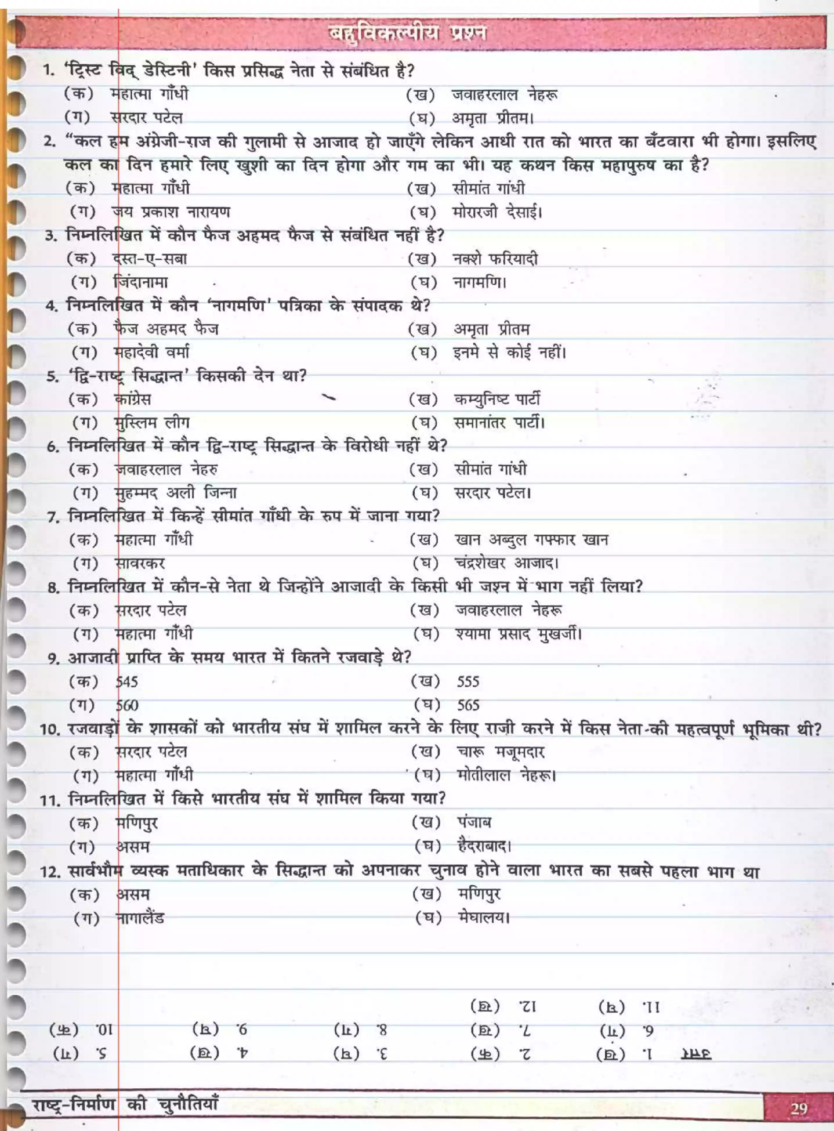 UP Board Solution 12 Political Science 1. राष्ट्र निर्माण की चुनौतियाँ Image 7