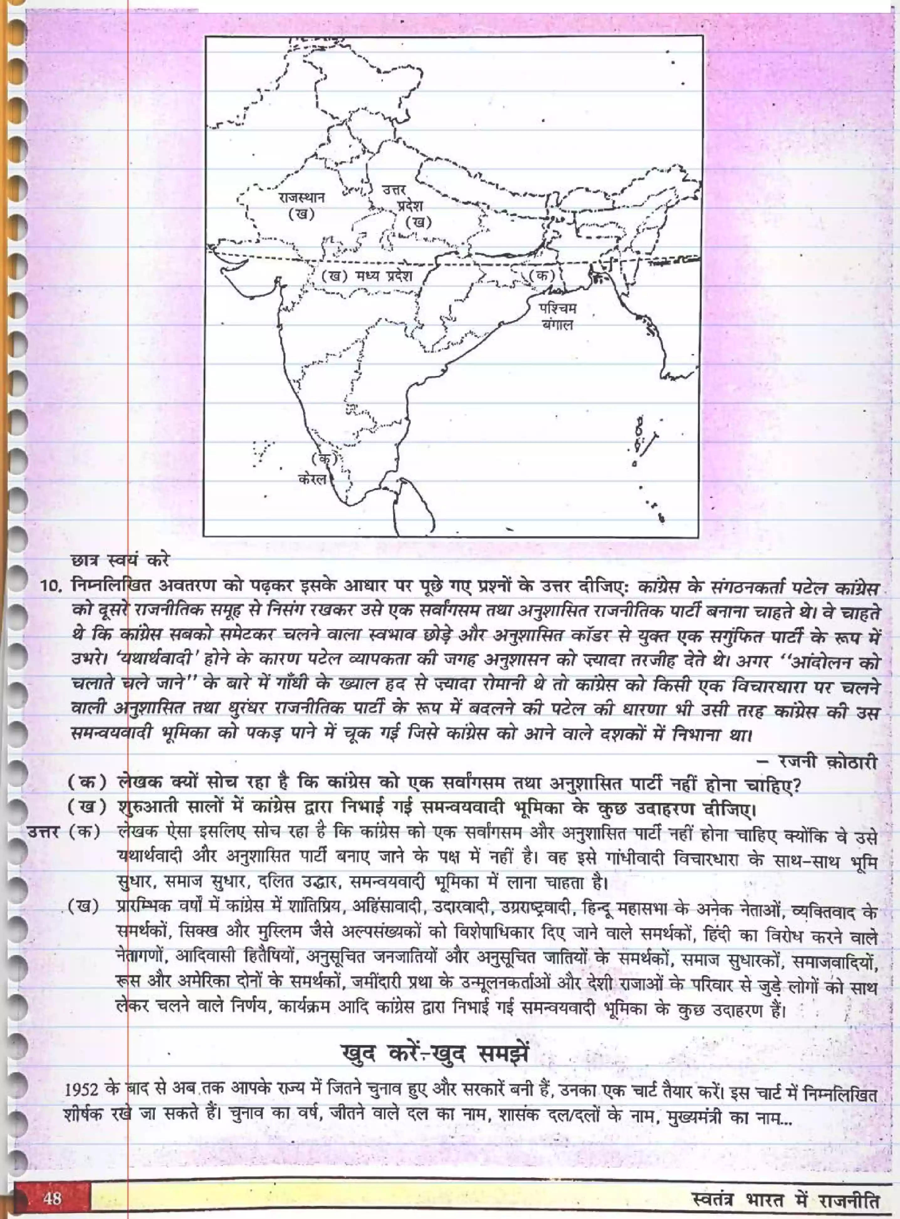 UP Board Solution 12 Political Science 2. एक दल की प्रधानता का युग Image 4
