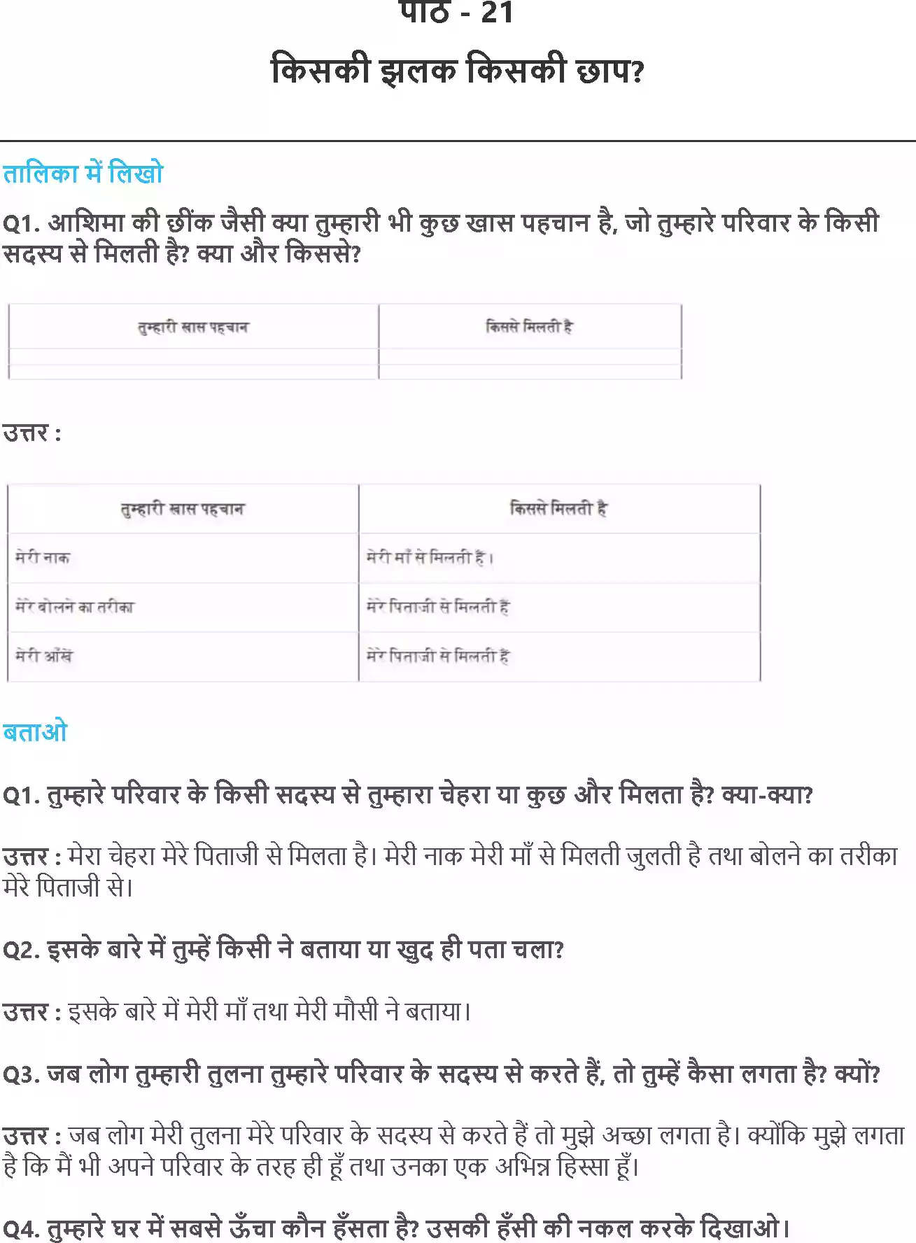 UP Board Solution 5 EVS 21. किसकी झलक किसकी छाप Image 1