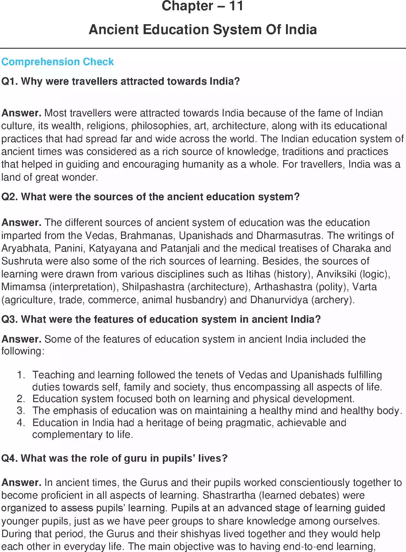UP Board Solution 8 English 11. Ancient Education System Of India Image 1
