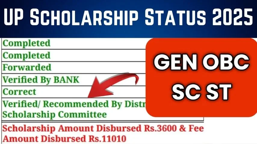 UP Scholarship Gen OBC Sc St Status 2025