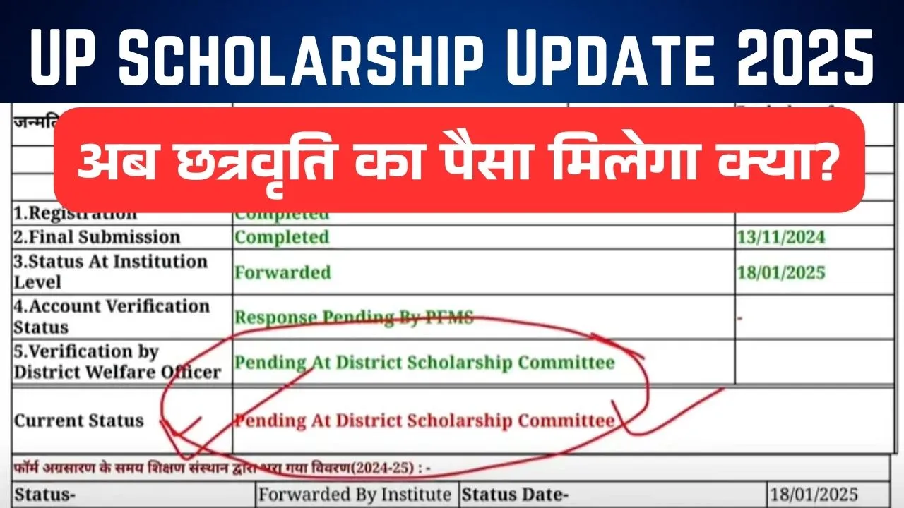 UP Scholarship Update 2025 Pending at District Scholarship Committee